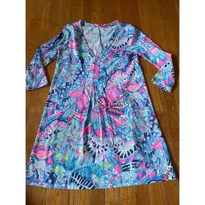 Lilly Pulitzer Dress Womens‎ Small Neon Multi Amina Fantasy Garden Boho Fairy